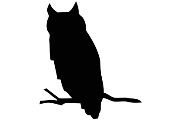 Silhouette of an Owl Perched on a Branch