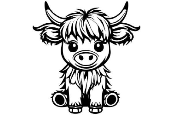 Stylized Illustration of a Cute Cow Character