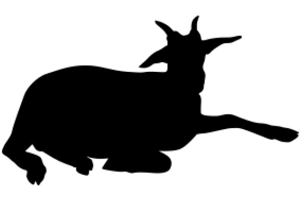 Silhouette of a Goat in Motion