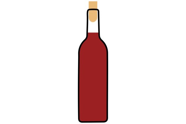 A Simple Illustration of a Bottle of Wine