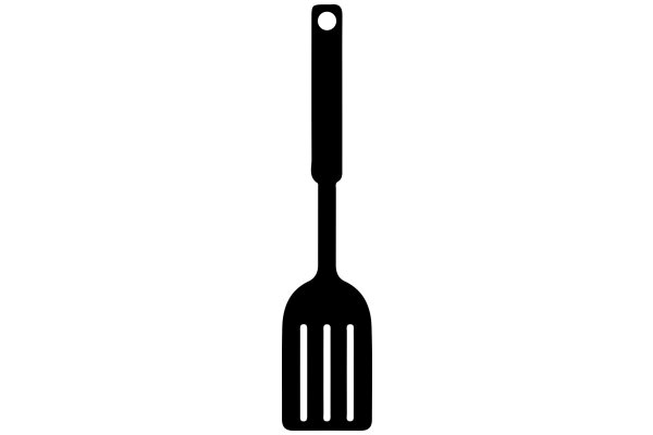 A Simple Black Spatula on a White Background