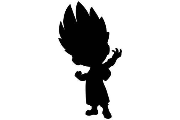 Silhouette of a Spiky-Haired Character