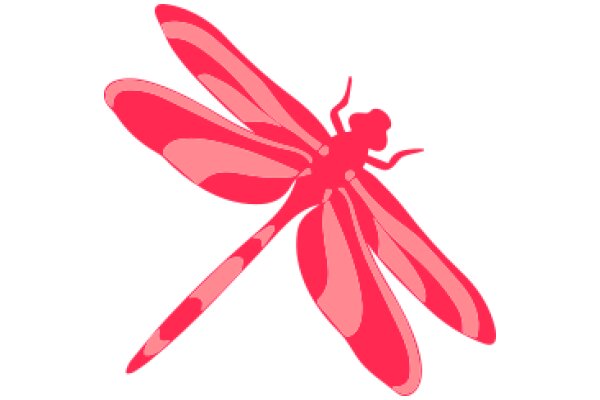 Vivid Pink Dragonfly Illustration