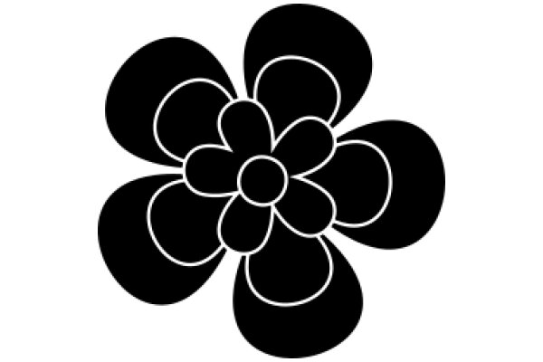 Stylized Black Flower Design