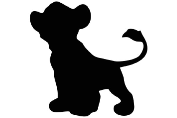 A Silhouette of a Lion on a White Background