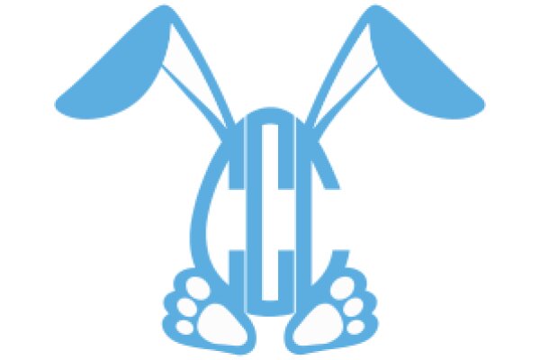 Stylized Blue Easter Bunny Logo