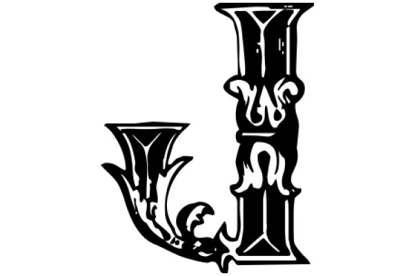 Stylized Letter 'Y' with a Flowery Decorative Element