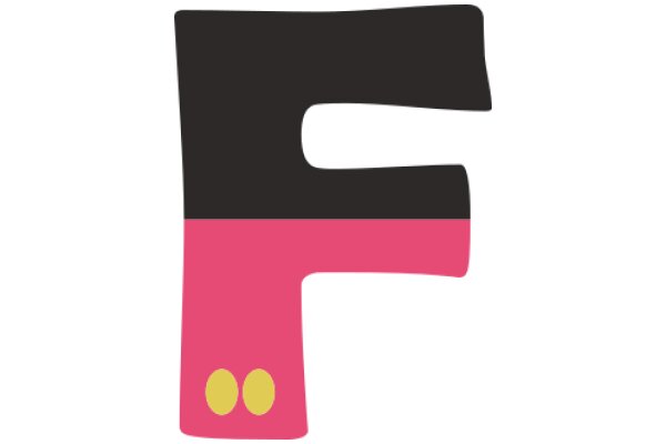 Stylized Letter 'F' with Pink and Black Background