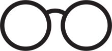 Simplistic Black and White Icon of Eyeglasses