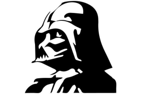 Stylized Portrait of Darth Vader's Head and Shoulder