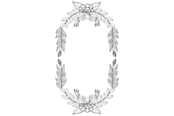 Elegant Floral Wreath Design: A Illustration