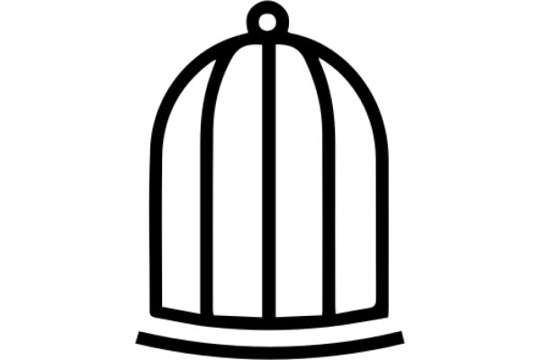 Simplistic Black and White Icon of a Birdcage