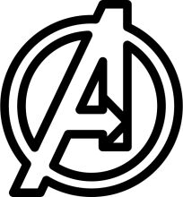 Stylized Avengers Logo in Black and White