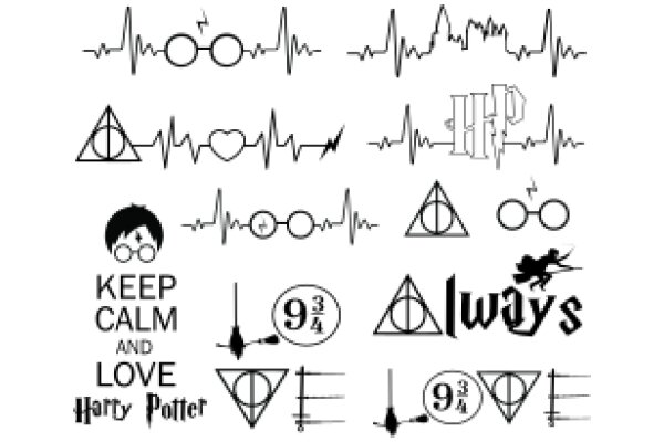 A Collection of Iconic Symbols from the Harry Potter Series