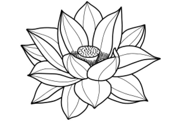 Stylized Flower with Detailed Petals and Center