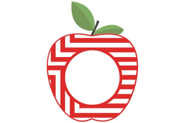 Vibrant Apple with a Striped Ring, Set Against a White Background