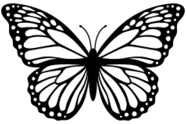 Stylized Black Butterfly Silhouette