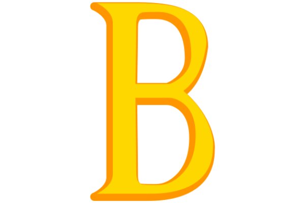 Simplistic Yellow Letter B on a White Background