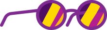 Vibrant Purple and Yellow Sunglasses with a Stylish Design