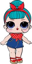 Stylish Anime-Inspired Character with Blue Hair and Red Bow