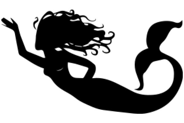 Silhouette of a Mermaid with a Tail