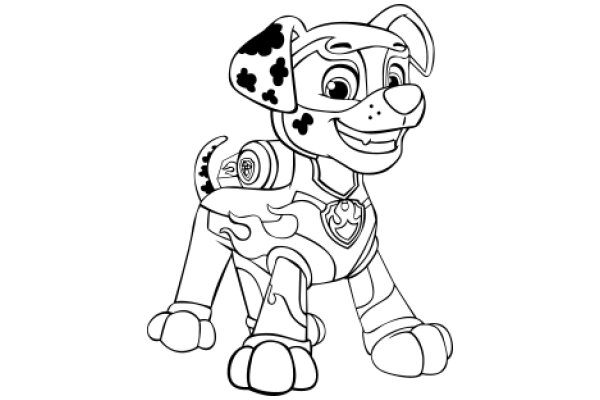 A Playful Pup: A Line Drawing of a Cartoon Dog