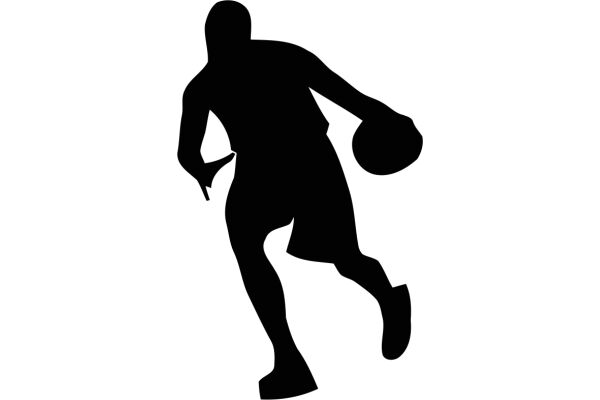 Silhouette of a Basketball Player in Action