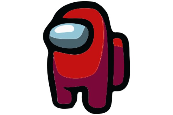 Vividly Stylized Red Character with a Blue Eye and Purple Accents