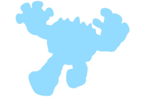 A Playful Blue Monster Silhouette