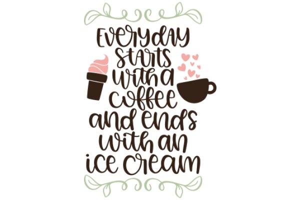 Everyday Starts with a Cup of Coffee and a Scoop of Ice Cream