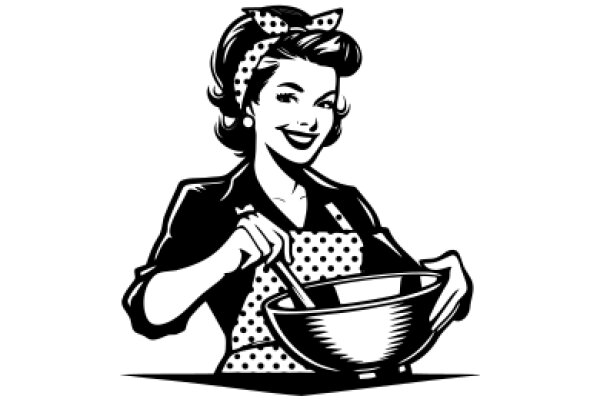 A Classic Illustration of a 1950s-Style Baker