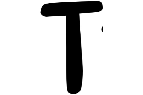 A Pixelated Letter 'T' on a White Background