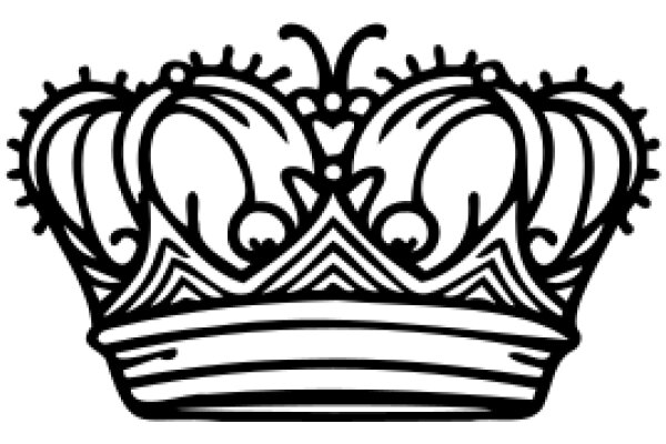 A Simple Line Drawing of a Crown