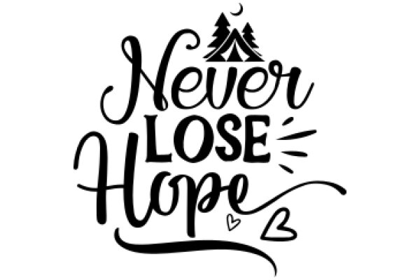 Never Lose Hope: A Motivational Quote with a Heartfelt Symbol