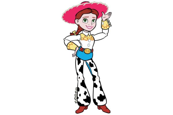 A Playful Cartoon of a Cowgirl