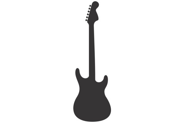 A Solid Black Silhouette of a Guitar