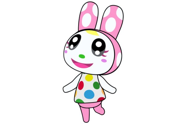 Colorful Cartoon Bunny with a Smile