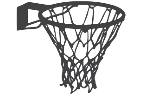 A Basketball Net in a Solid White Background