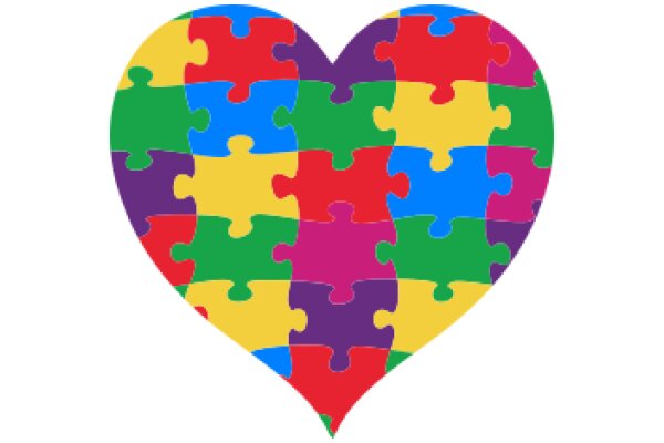 Vibrant Puzzle Heart: A Symbol of Unity and Diversity