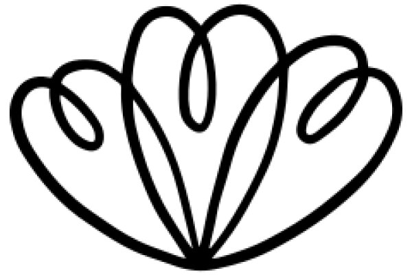 Stylized Black Line Drawing of a Flower