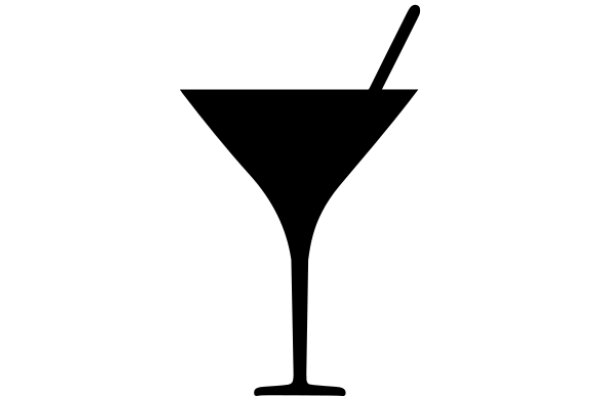 Simplistic Icon of a Martini Glass with a Straw