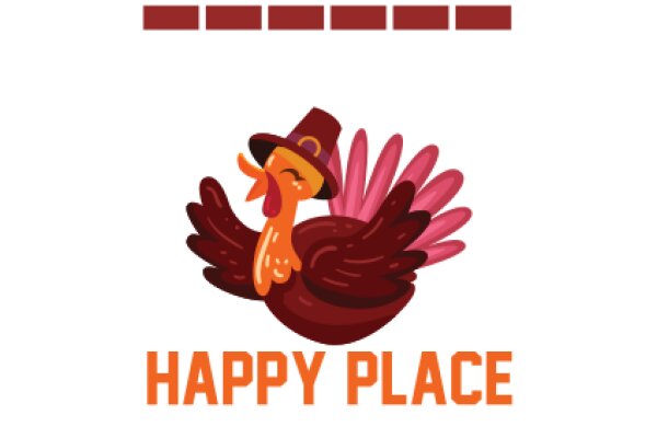 Happy Place: A Festive Illustration of a Turkey in a Thanksgiving Hat