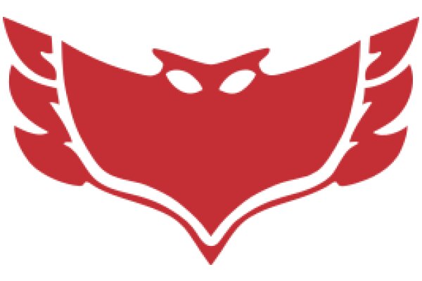 Stylized Red Owl Logo with Feather Detail