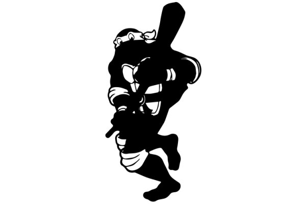 Silhouette of a Baseball Player in Action