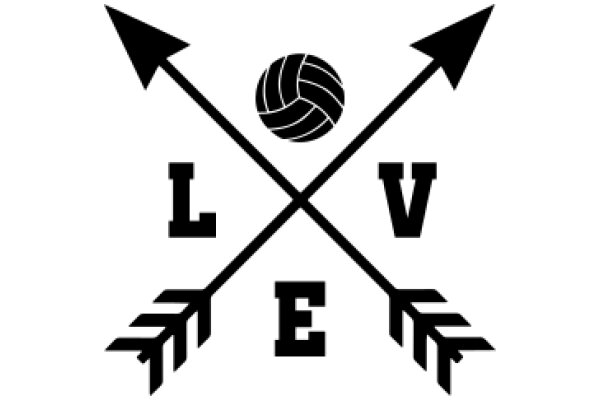 Stylized Logo with Volleyball and Arrow Imagery