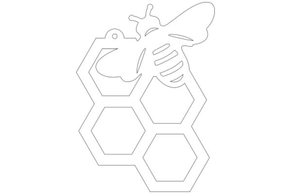 Stylized Artwork of a Bee and a Honeycomb