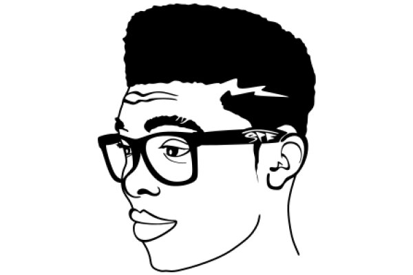 Stylized Portrait of a Man with Glasses and a Short Haircut