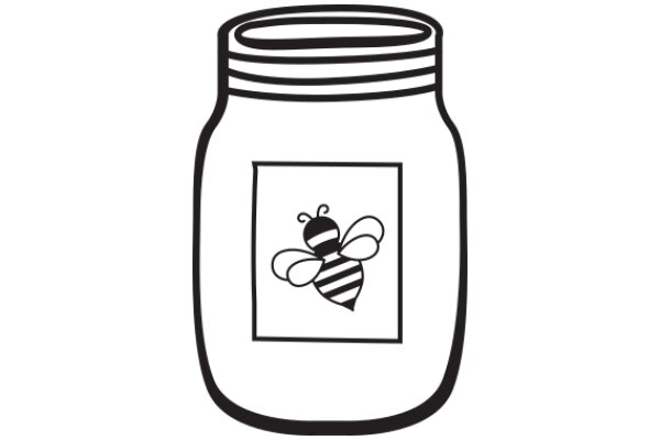 A Jar of Honey with a Bee Design