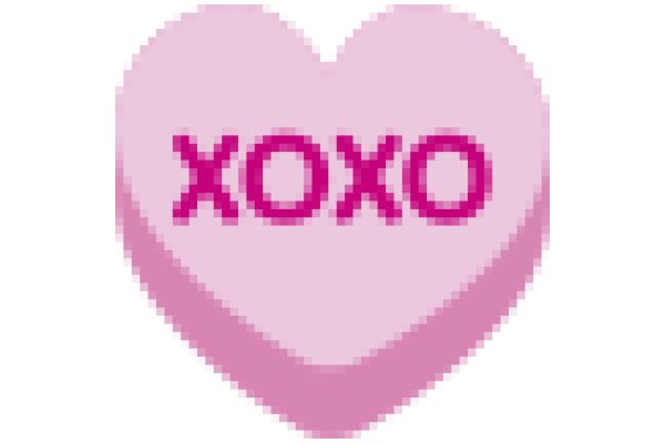 A Pink Heart with the Word 'XOXO' in the Center