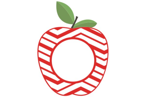 Vibrant Red and White Apple with a Green Leaf